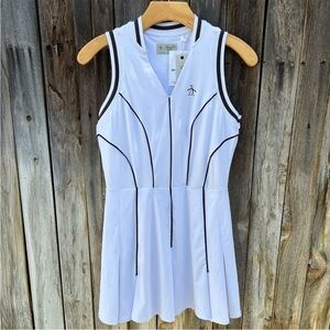 NWT Original Penguin V Neck Sleeveless Tennis Dress Bright White XS